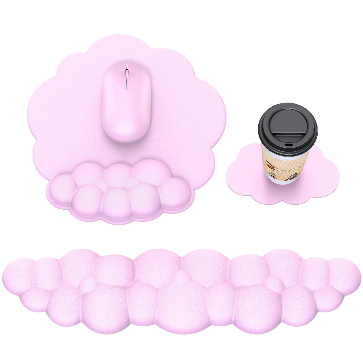 Ergonomic Cloud Wrist Rest Gaming & Universal Mouse Pad Set with Keyboard Wrist Support, Non-Slip Office Accessories