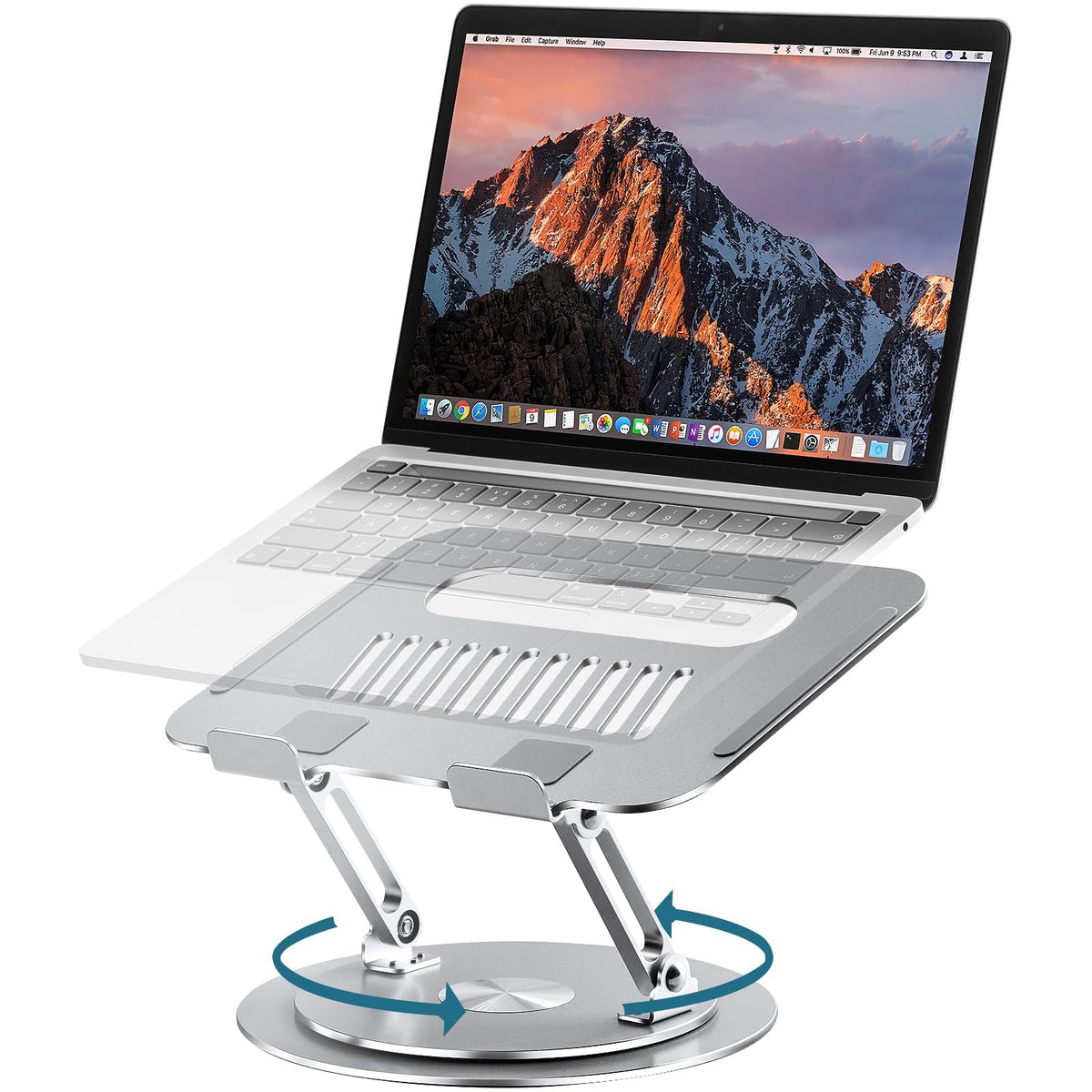 Lifelong Aluminum Adjustable Laptop Stand, Extra Tall 20" Riser, Grey