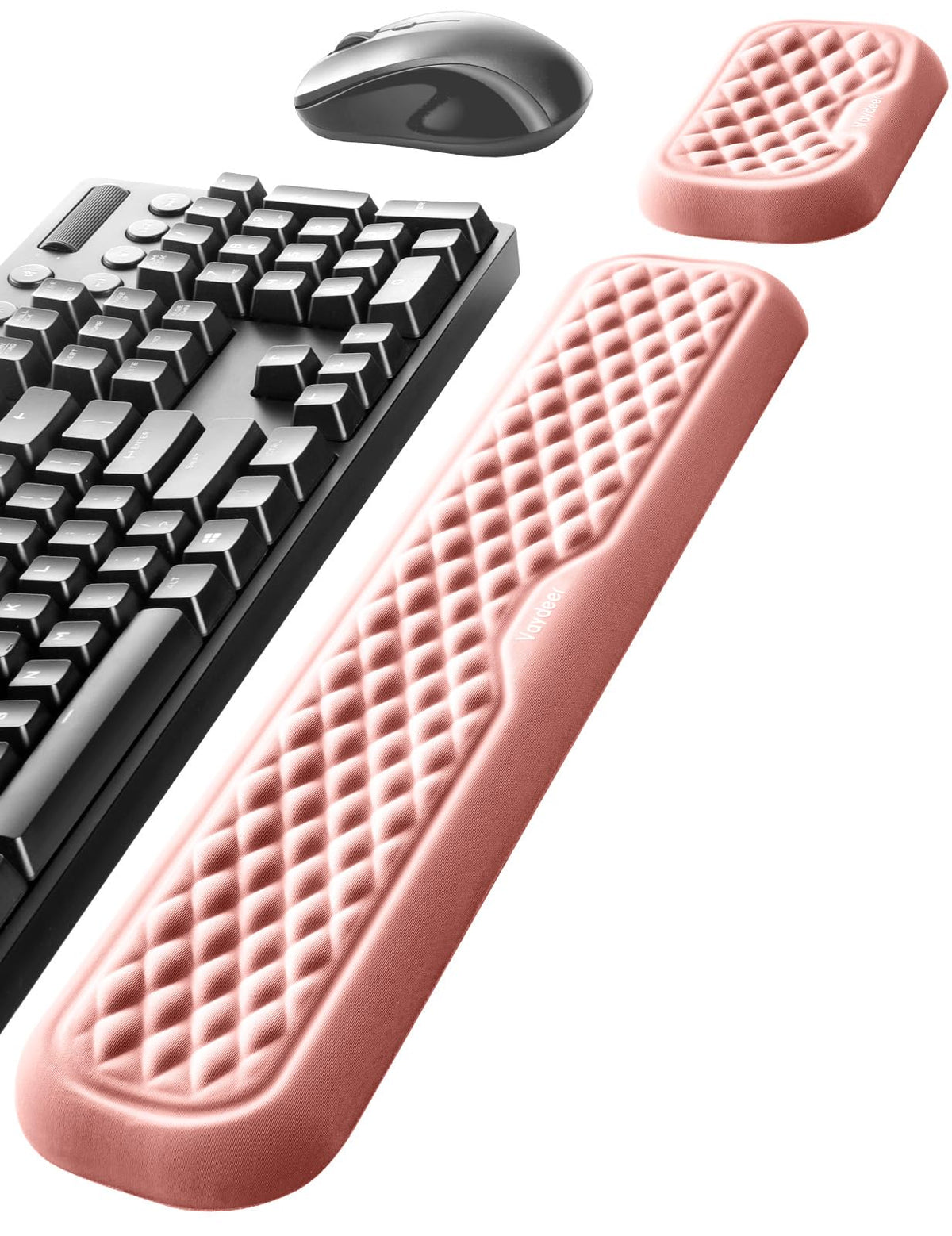 Vaydeer Wrist Rest for Keyboard and Mouse, Computer Ergonomic Wrist Support Pad, Soft Memory Foam Arm Cushion for Desk, Palm Hand Office Laptop Typing