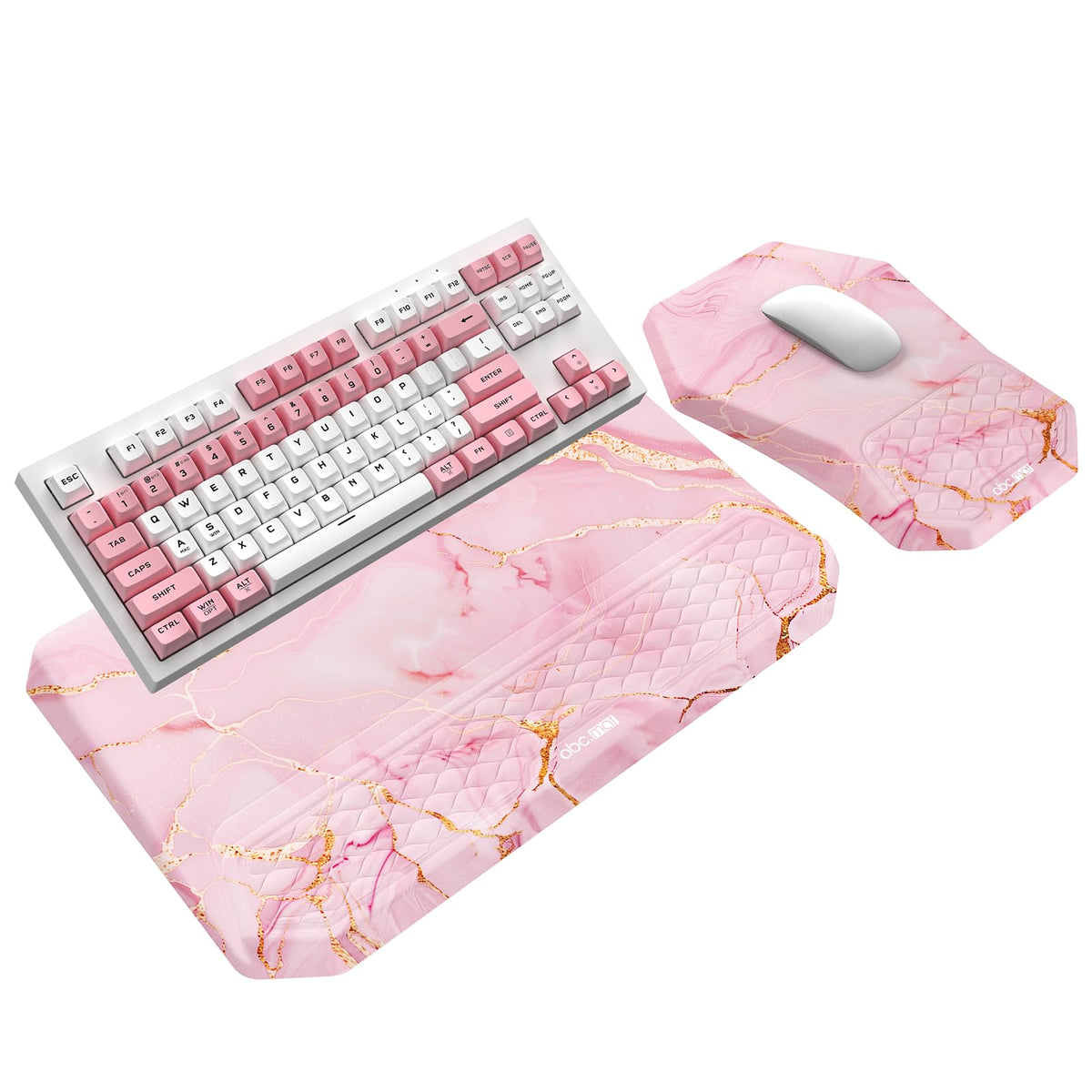 3-in-1 Ergonomic Keyboard Stand with Wrist Rest & Mouse Pad Set, Black
