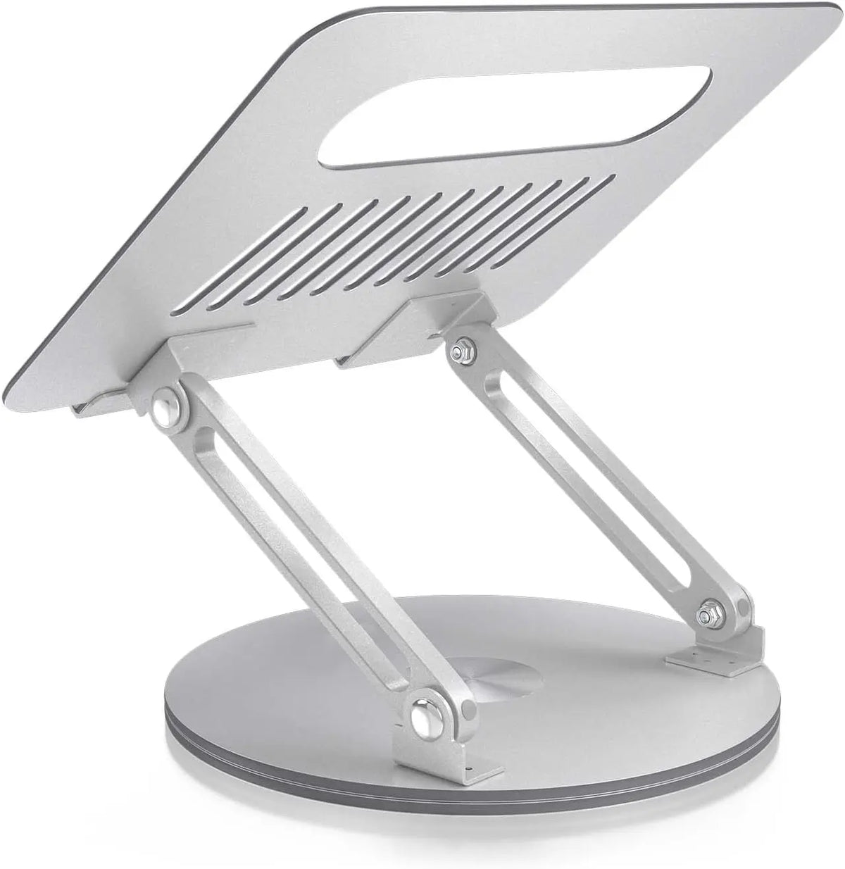 360° Rotating Laptop Stand, Adjustable Foldable Aluminum Alloy Laptop Stand, 2-in-1 Multi-functional Laptop Stand, Suitable for Gaming Laptops and Tablet Stands, Gray