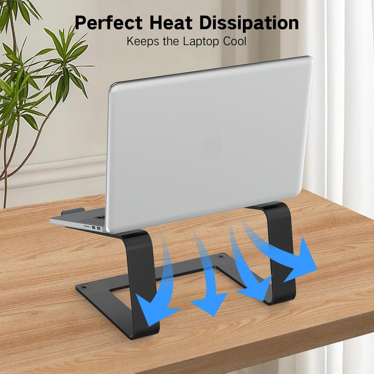 Tonmom Laptop Stand for Desk, Aluminum Laptop Riser Holder