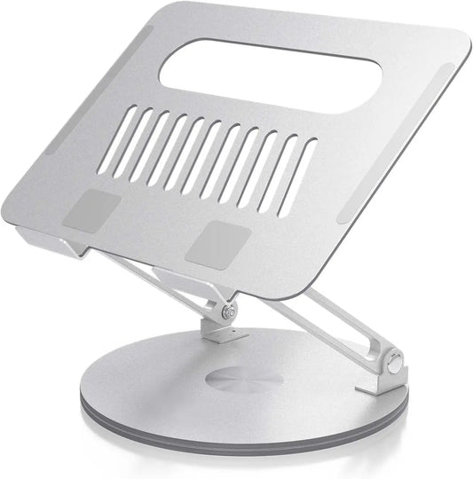 360° Rotating Laptop Stand, Adjustable Foldable Aluminum Alloy Laptop Stand, 2-in-1 Multi-functional Laptop Stand, Suitable for Gaming Laptops and Tablet Stands, Gray