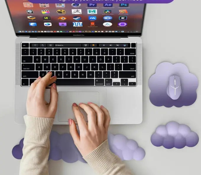 Ergonomic Cloud Keyboard Wrist Rest With Mouse Pad Set For Office Gaming Computer Laptop