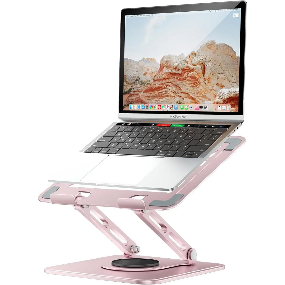 Laptop Stand for Desk, Adjustable  Stand Holder with 360° Rotating Base,  Laptop Riser Compatible with MacBook Pro Air,  Laptops 10-15.6"-Black