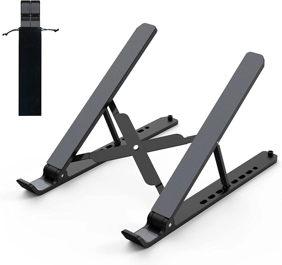 Adjustable Laptop Stand – Foldable Portable Notebook Riser with Cooling Ventilation for 10–15.6” Laptops & Tablets, Desk Workstation Organizer