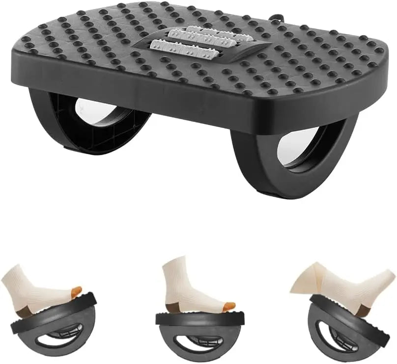 Under Desk Footrest, Foot Rest for Under Desk at Work,  Foot Stool for Office Desks, Small Rocking Footrest with Massage Roller&Portable Handle,  Rest  for