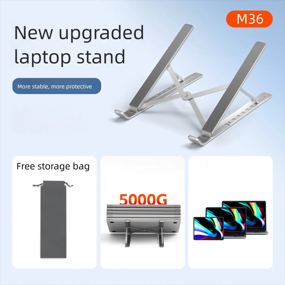 Foldable Laptop Stand Holder Riser Portable Adjustable Aluminum Notebook Stand Computer Stand 7 Angles for MacBook Tablets