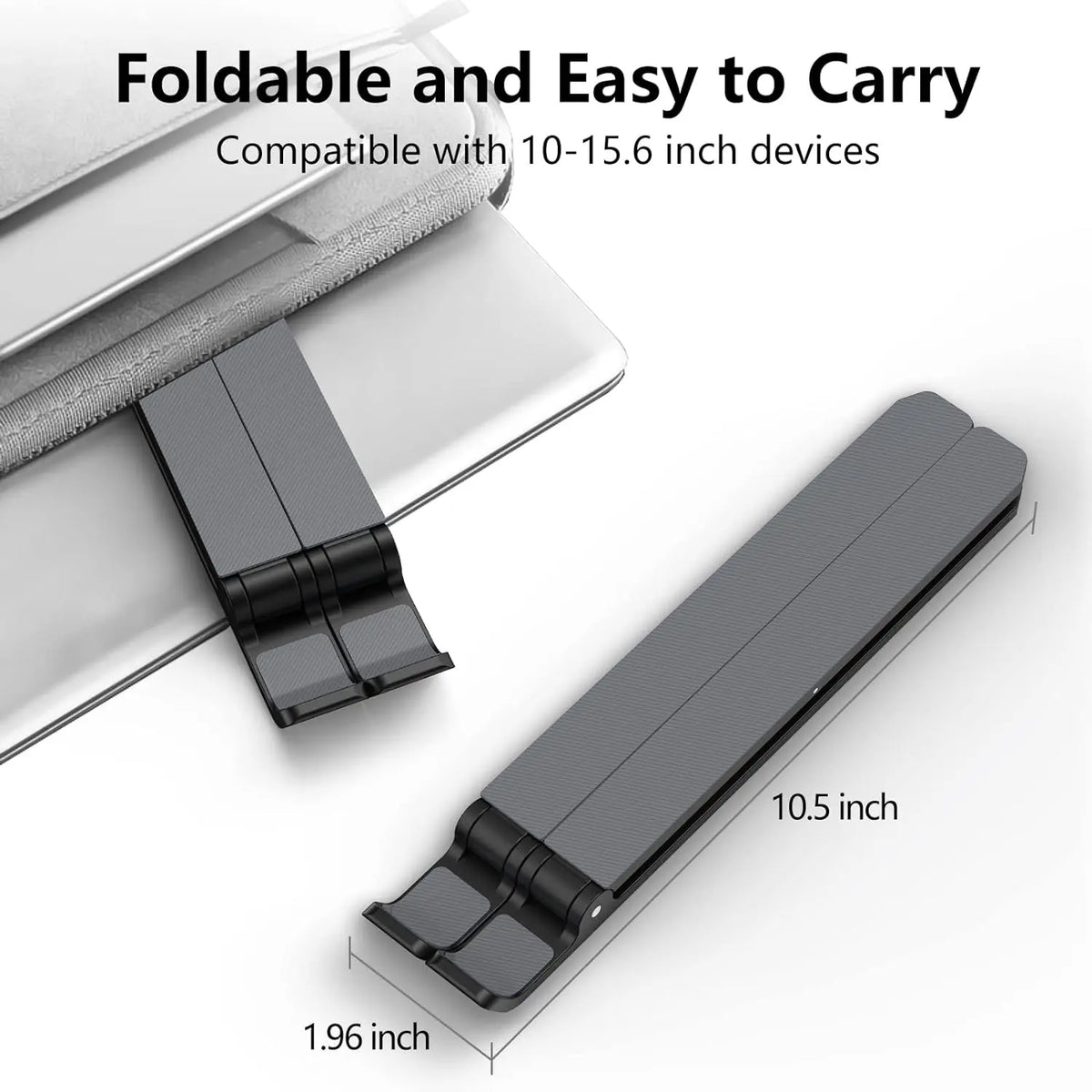 Adjustable Laptop Stand – Foldable Portable Notebook Riser with Cooling Ventilation for 10–15.6” Laptops & Tablets, Desk Workstation Organizer