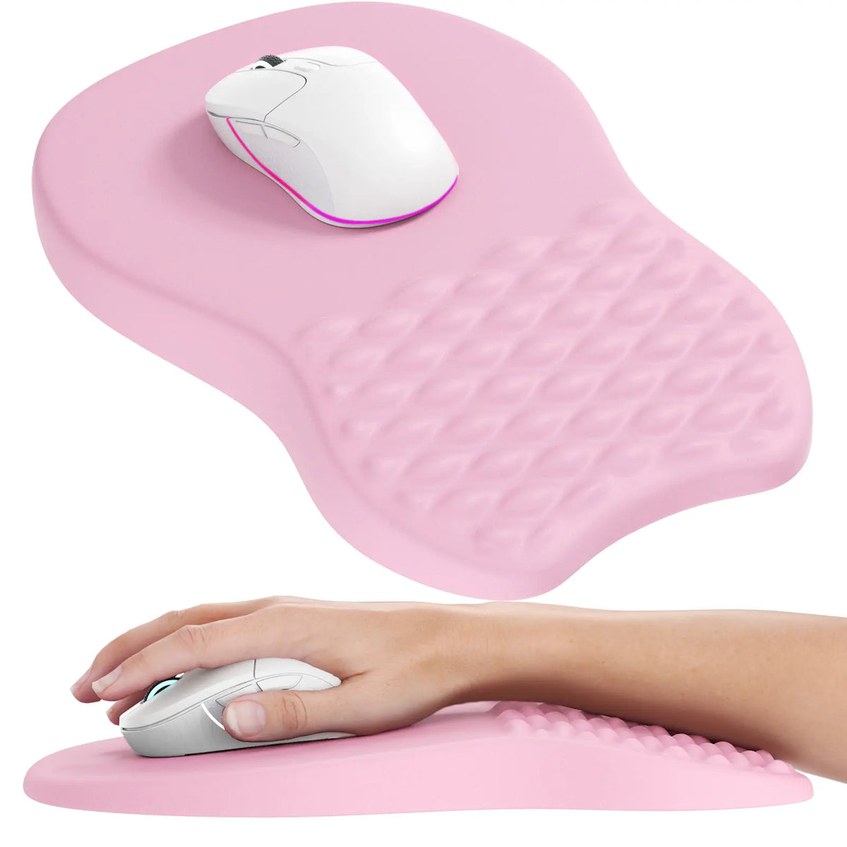 MROCO Ergonomic Memory Foam Wrist Rest Mouse Pad, 11.8 x 7.8 x 1.2 in Micro-Texture Fabric Surface, Non-Slip Base Office Accessories for Home/Office Use, Black, Cleanable with Damp Cloth,sohochic