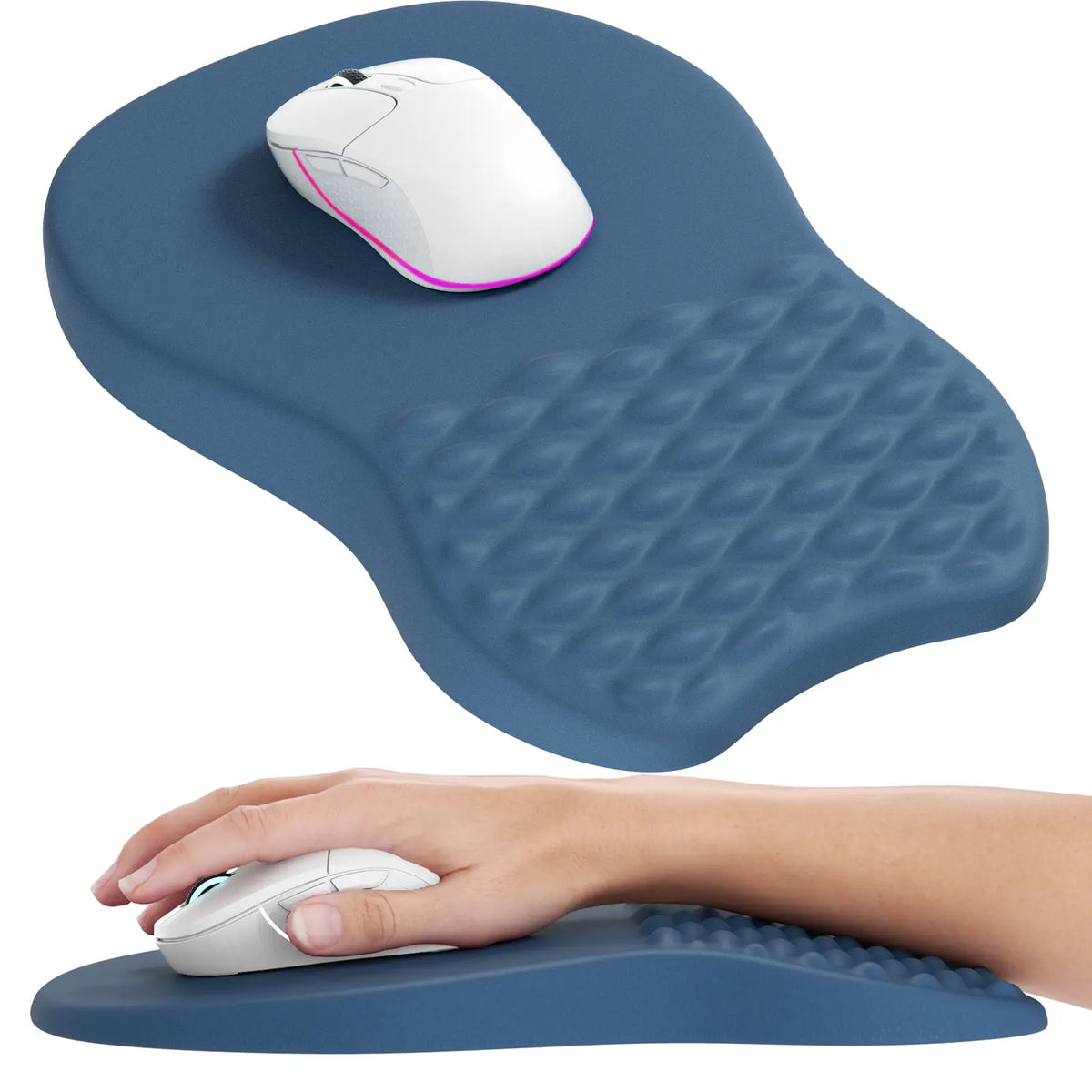 MROCO Ergonomic Memory Foam Wrist Rest Mouse Pad, 11.8 x 7.8 x 1.2 in Micro-Texture Fabric Surface, Non-Slip Base Office Accessories for Home/Office Use, Black, Cleanable with Damp Cloth,sohochic