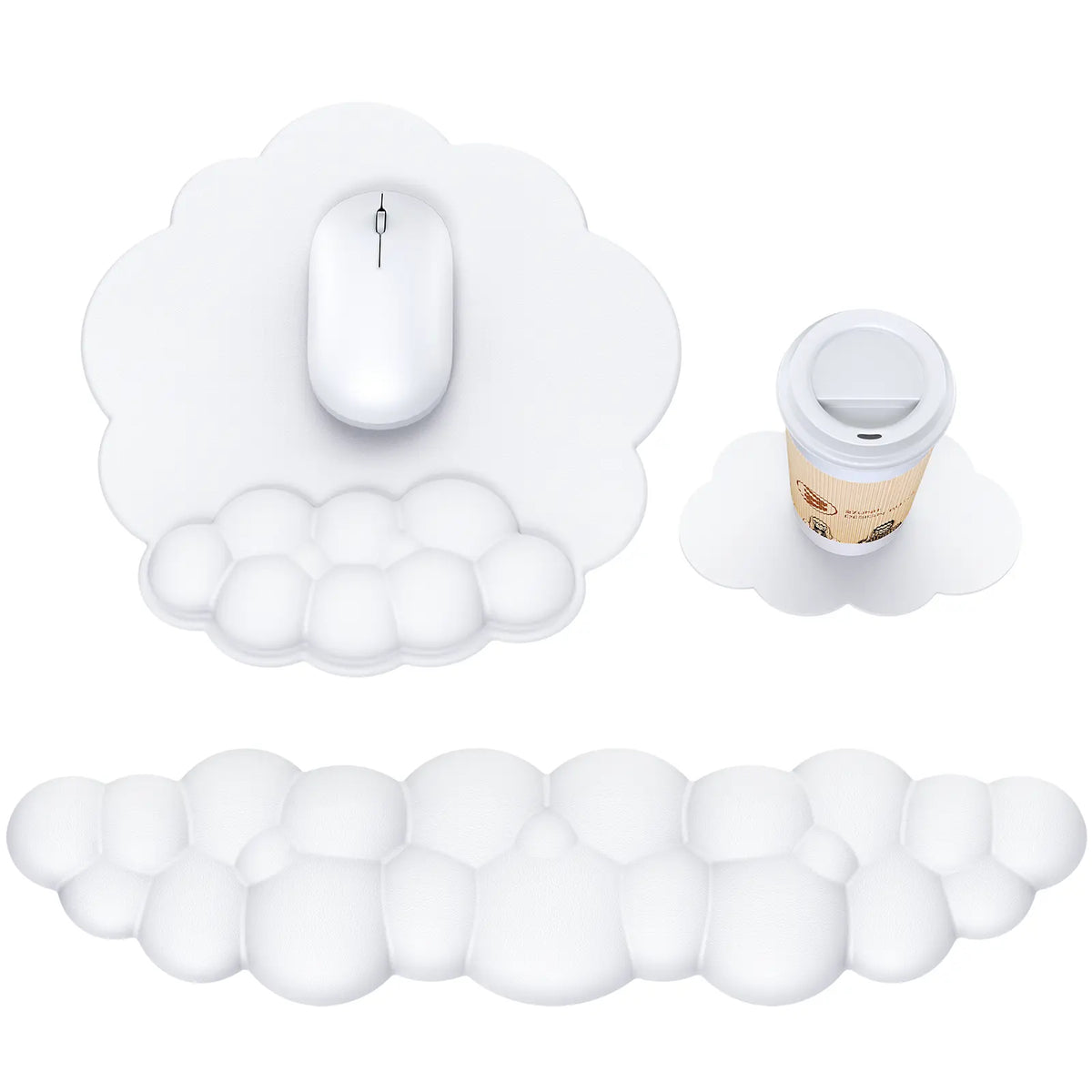 Ergonomic Cloud Wrist Rest Gaming & Universal Mouse Pad Set with Keyboard Wrist Support, Non-Slip Office Accessories