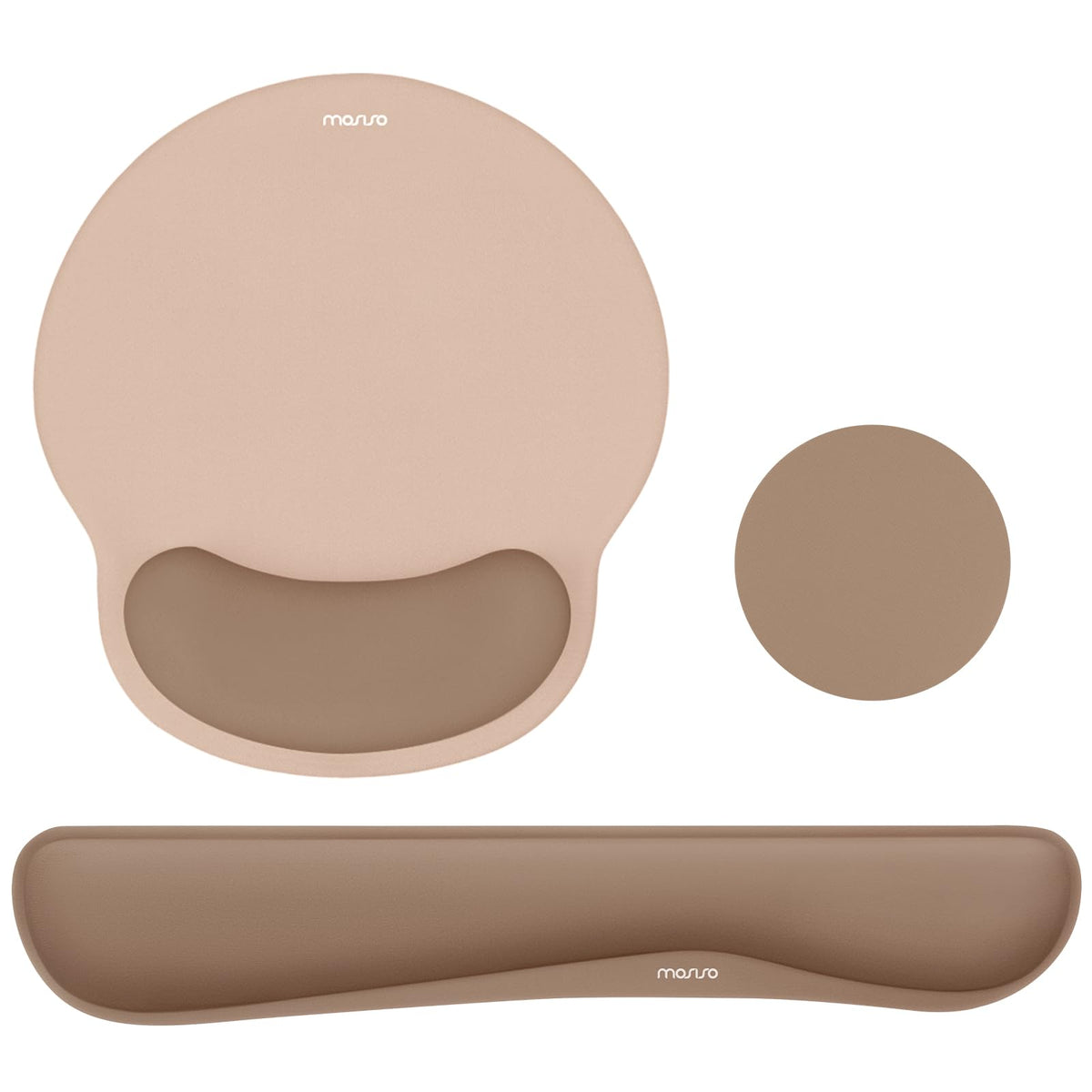 MOSISO Wrist Rest Support for Mouse Pad&Keyboard Set, Chalk Pink