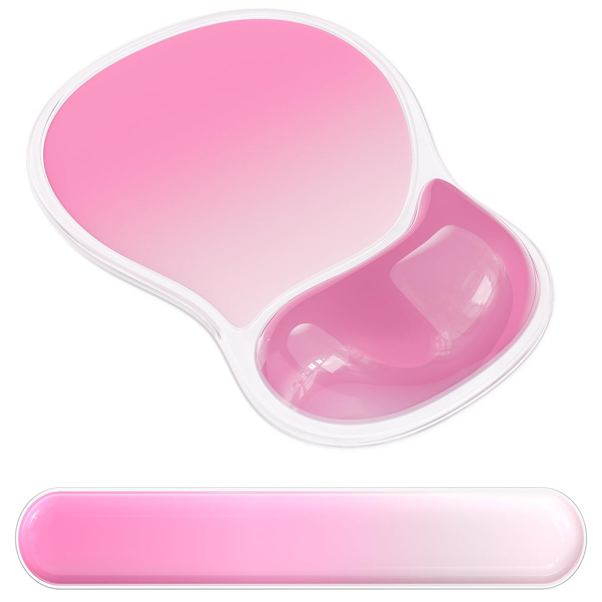 AKIT Ergonomic Mouse Pad with Wrist Rest&Keyboard Wrist Rest Set, Gel, Pink