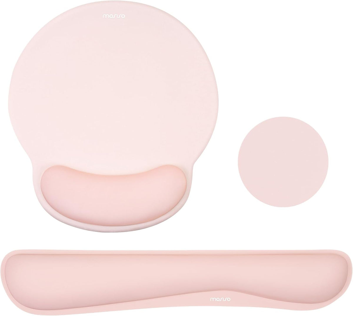 MOSISO Wrist Rest Support for Mouse Pad&Keyboard Set, Chalk Pink