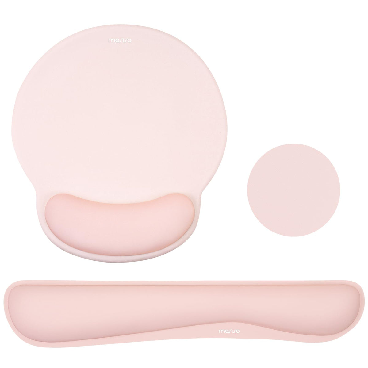 MOSISO Wrist Rest Support for Mouse Pad&Keyboard Set, Chalk Pink