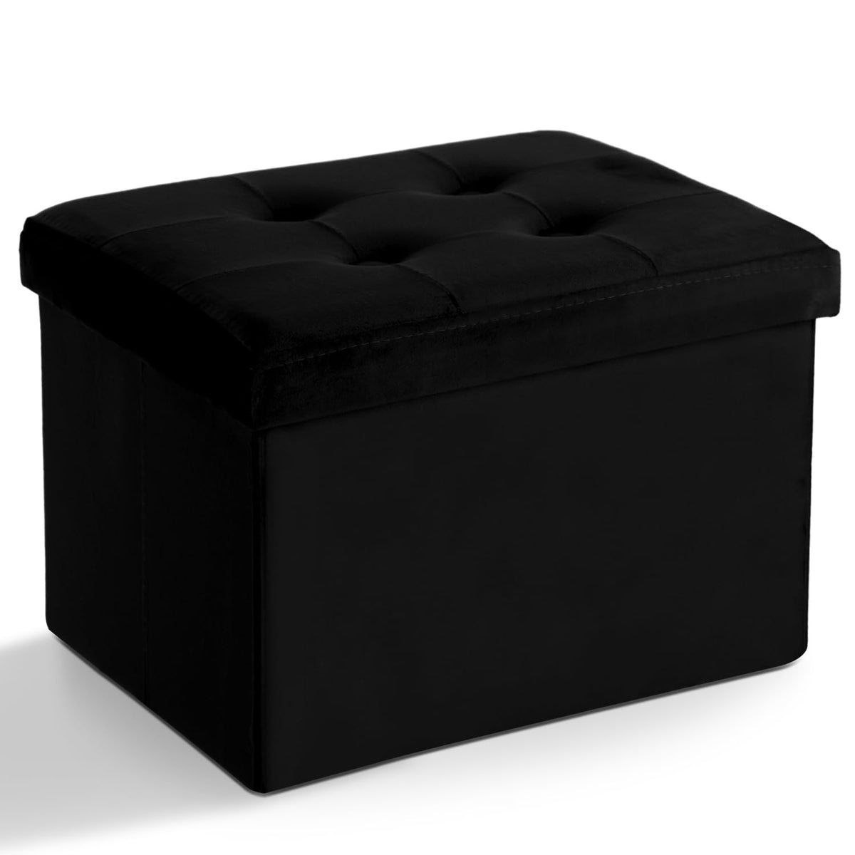 LINMAGCO Ottoman with Storage Small Foot Rest Stool Under Desk Stool Short Folding Footrest for Living Room Bedroom Home Office Dorm Dark Gray 16X12X12IN