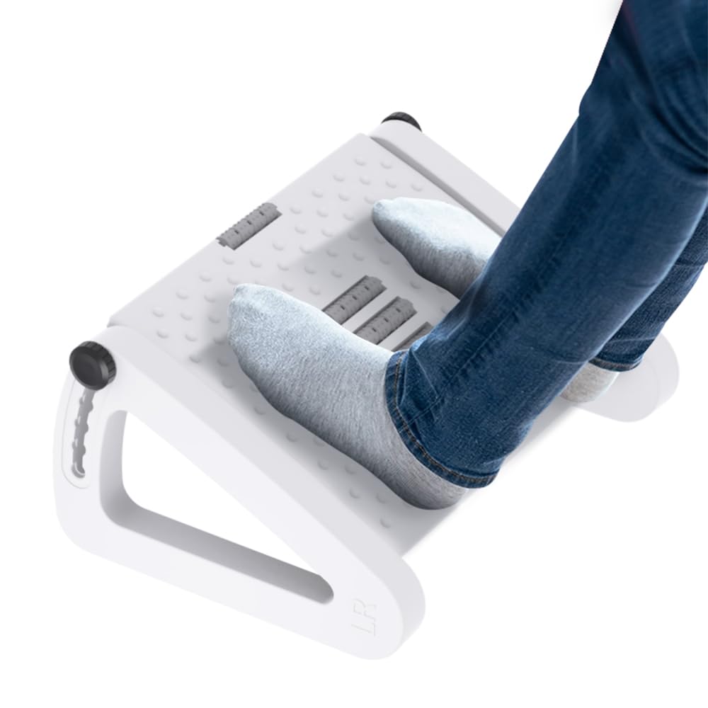Foot Rest for Under Desk at Work, Six Heights Adjustable Foot Stool