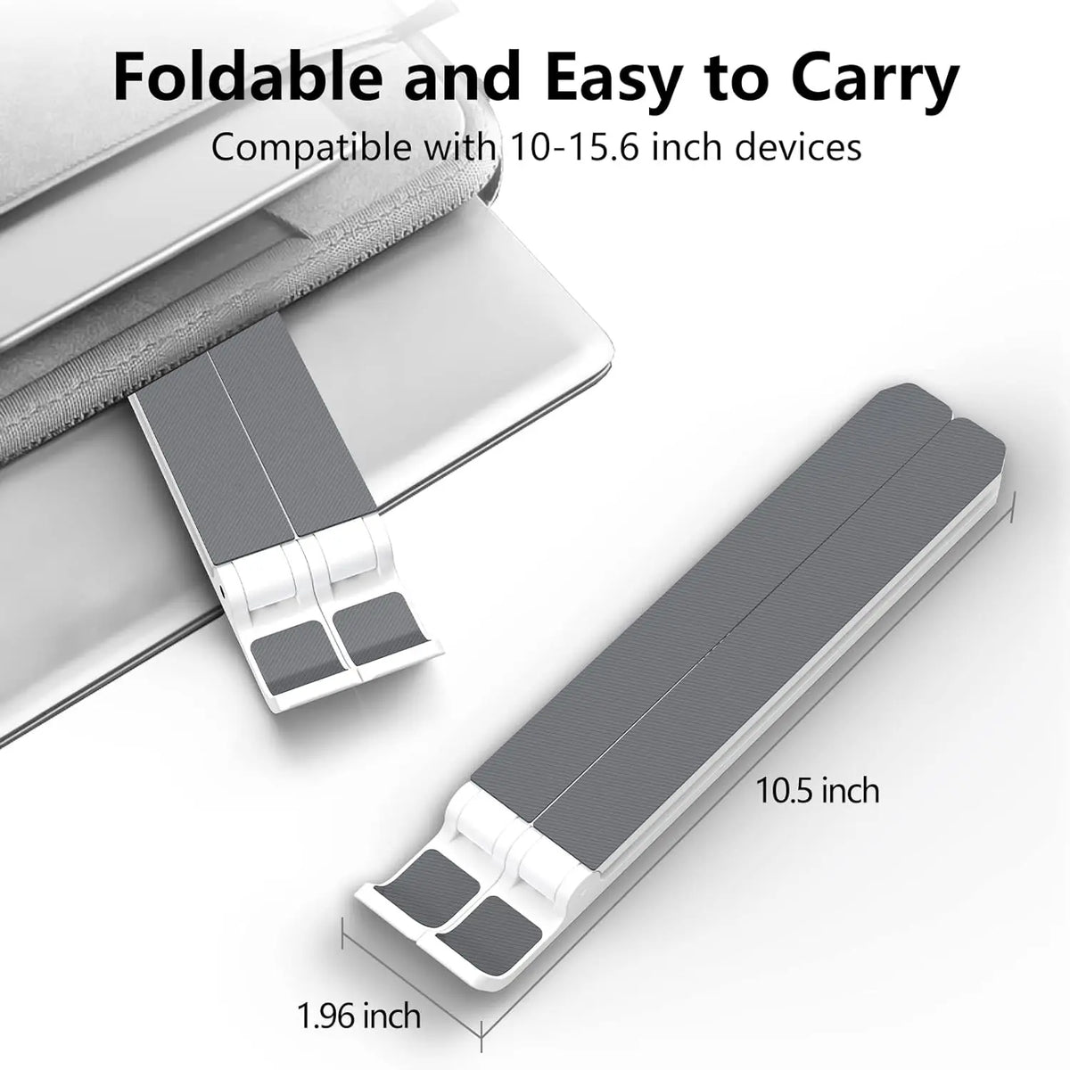 Laptop Stand for Desk, Adjustable Laptop Riser Foldable Portable Laptop Holder, Ventilated Cooling Notebook Stand for 10-15.6" Laptop,Tablet-White