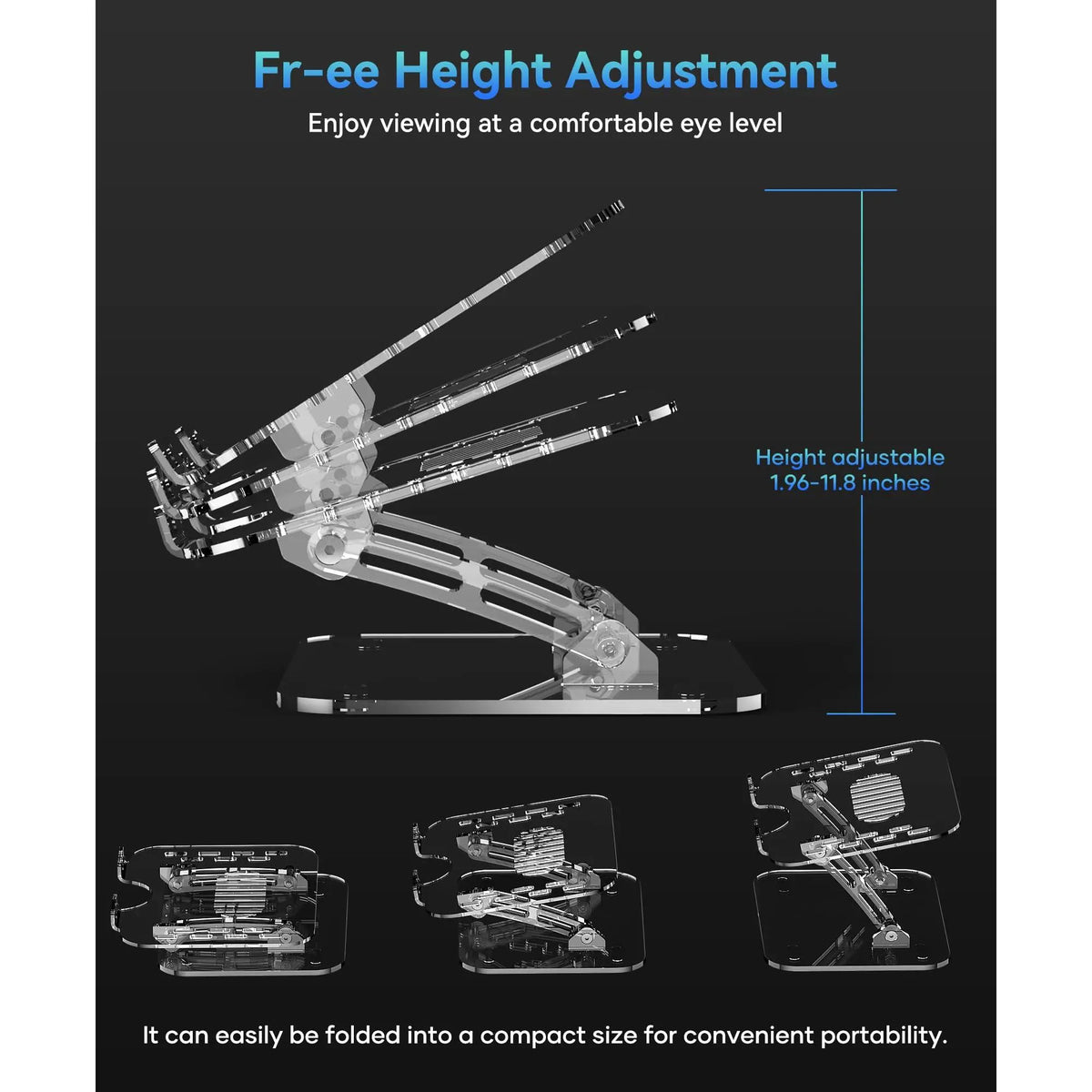 Adjustable Foldable Laptop Stand  Portable Computer For Compatible With 10 To 15.6 Inches Notebook Computers