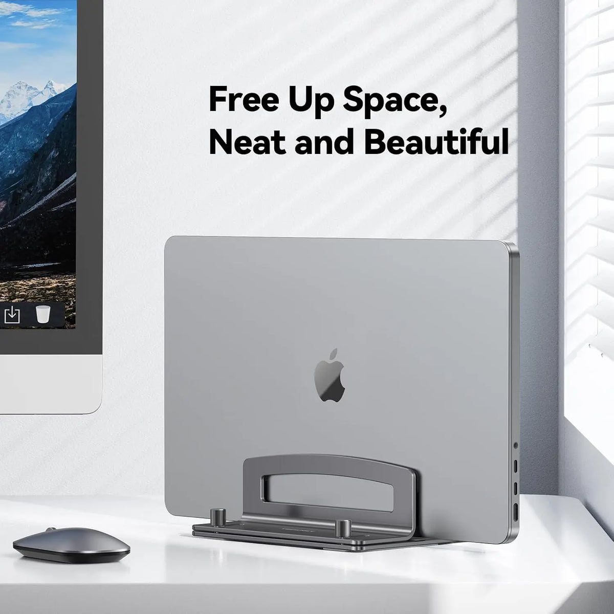 Vertical Laptop Stand, Adjustable  Laptop Stand (Fits Up to 17.3"), Space-Saving Vertical Stand with Non-Slip & Scratch-Resistant , Compatible with MacBook Pro/Air, ,