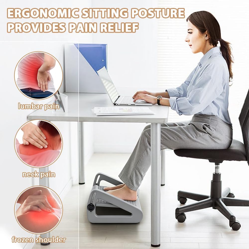 CasaZenith Foot Rest, Six Heights Adjustable Foot Rest Under Desk at Work
