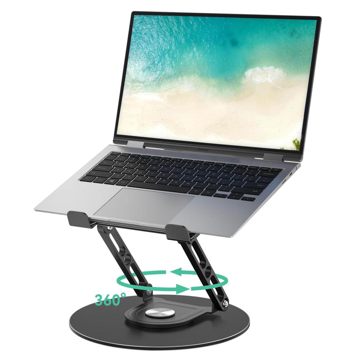 Laptop Stand for Desk Adjustable Computer Stand with 360 Rotating Base Ergonomic Laptop Riser Mount for Desk Foldable Protable Computer Desk Fits with MacBook Pro Air,
