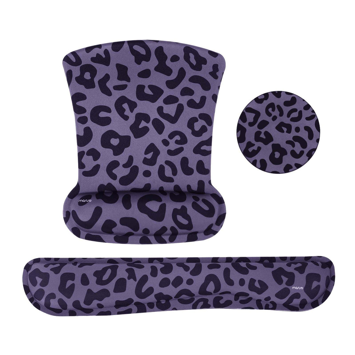 MOSISO Leopard Grain Wrist Rest Support for Mouse Pad&Keyboard Set, Black