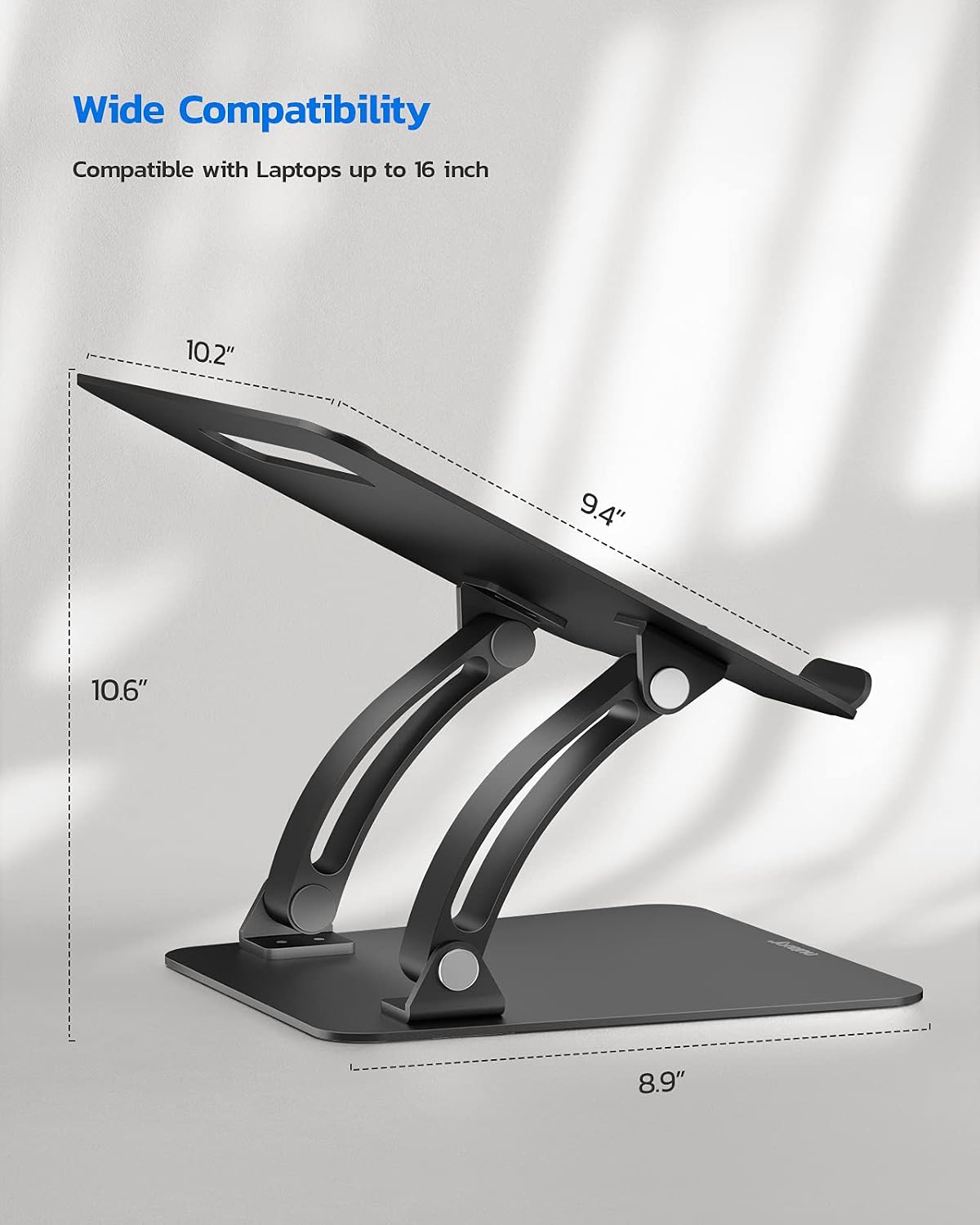 Nulaxy Fully Adjustable Laptop Stand for Desk, Dual Foldable Computer Riser