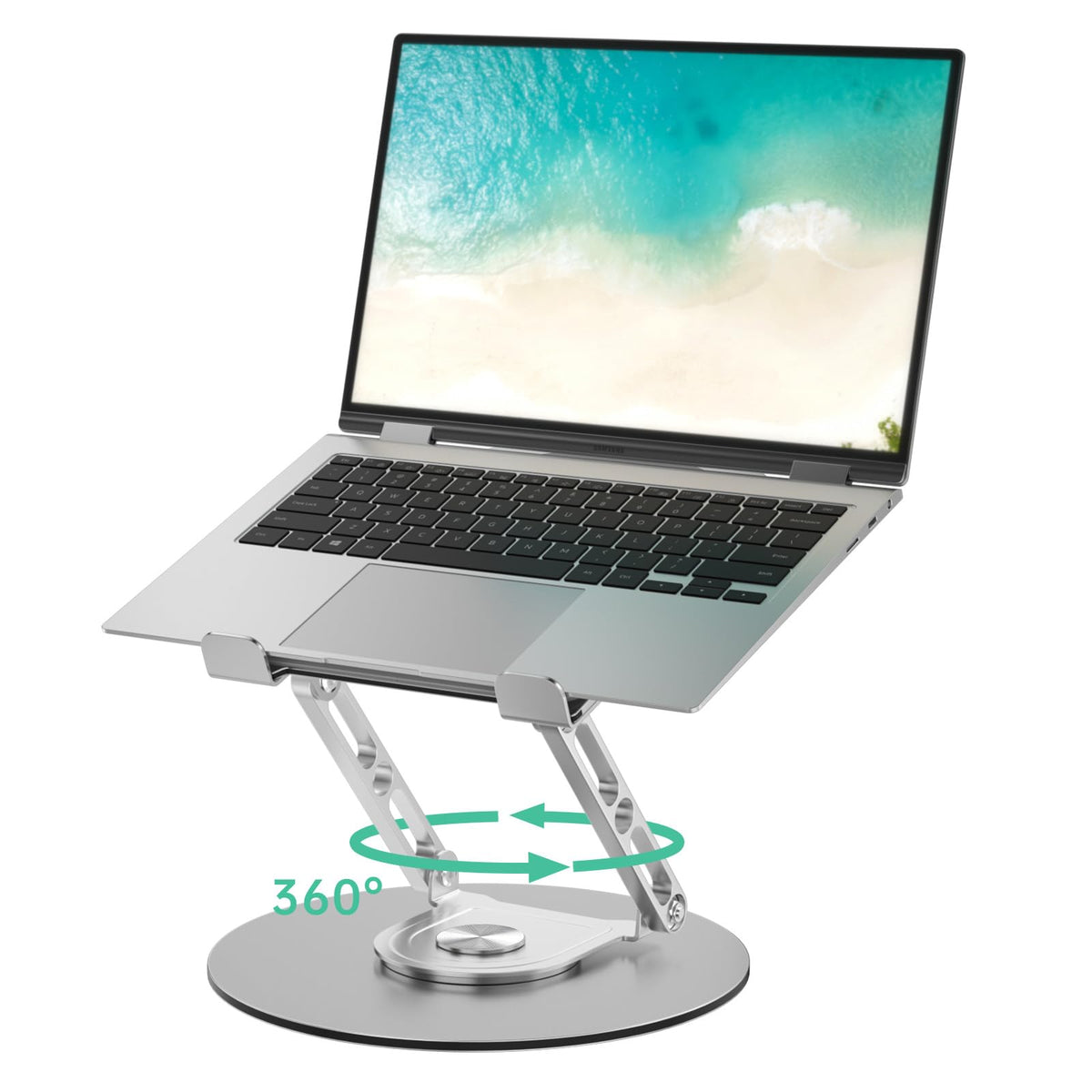 Laptop Stand for Desk Adjustable Computer Stand with 360 Rotating Base Ergonomic Laptop Riser Mount for Desk Foldable Protable Computer Desk Fits with MacBook Pro Air,