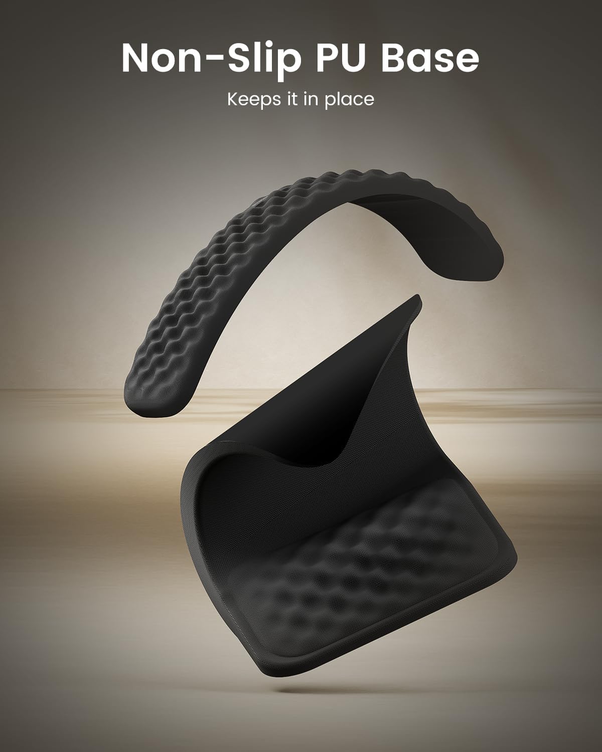ProtoArc KMP50 Ergonomic Mouse Pad with Wrist Rest, Lycra Surface, Black
