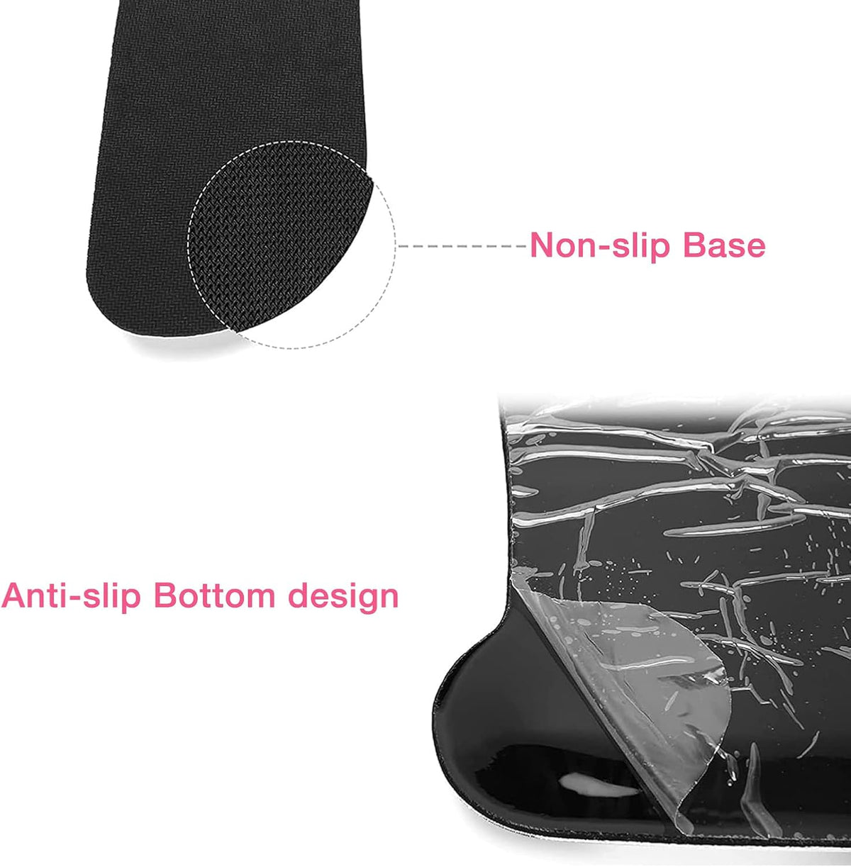 MOSISO Leopard Grain Wrist Rest Support for Mouse Pad&Keyboard Set, Black