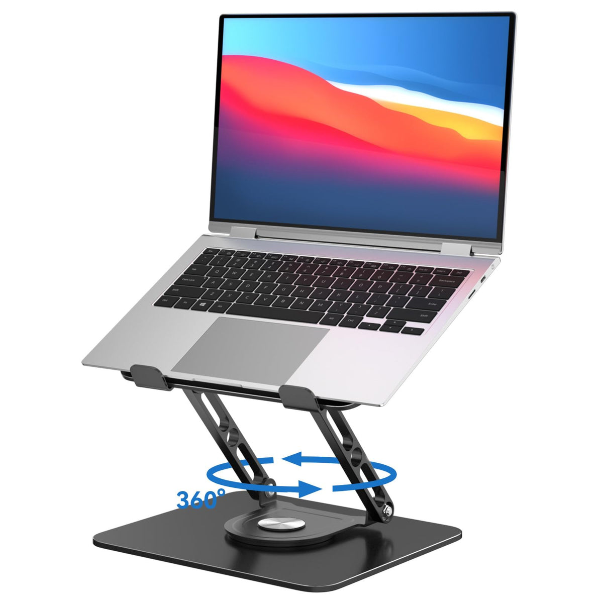 Laptop Stand for Desk Adjustable Computer Stand with 360 Rotating Base Ergonomic Laptop Riser Mount for Desk Foldable Protable Computer Desk Fits with MacBook Pro Air,