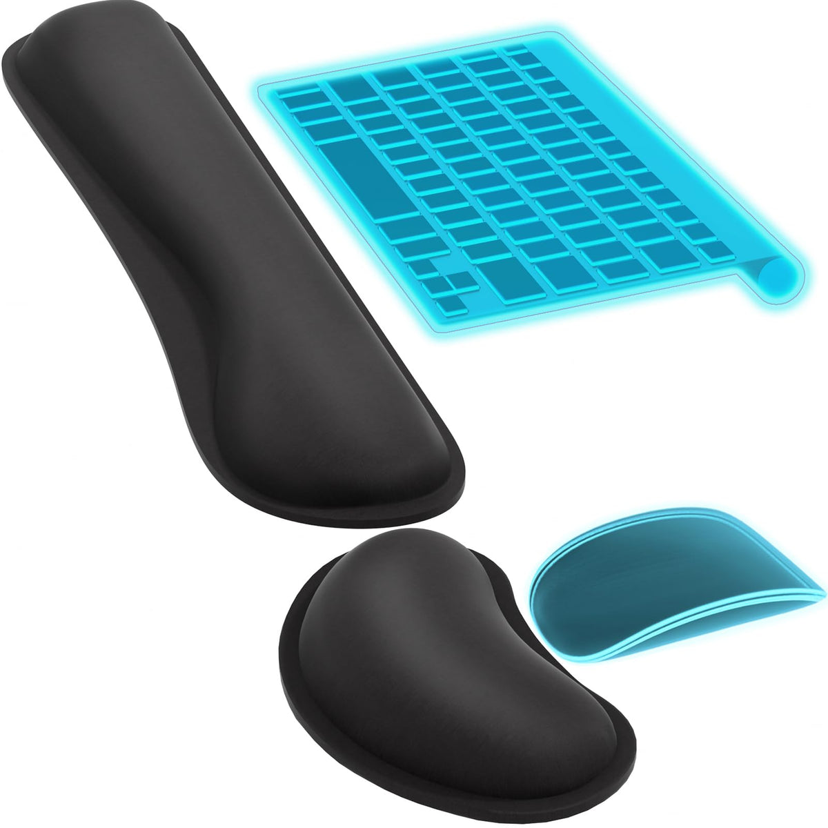 KTRIO Keyboard Wrist Rest & Mouse Pad with Wrist Rest, Black