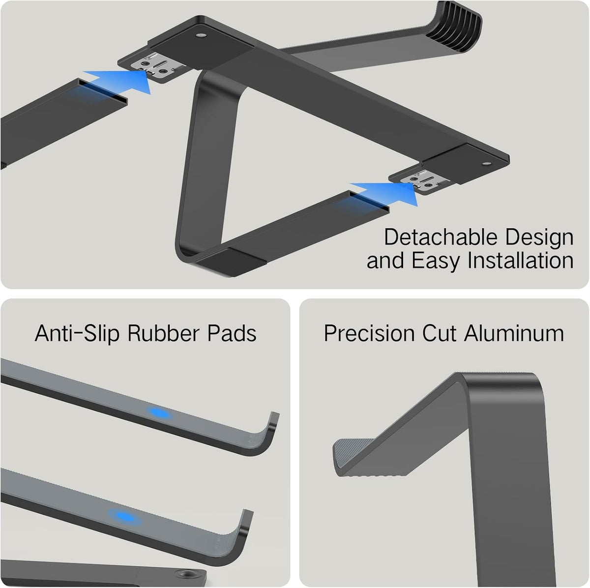 Tonmom Laptop Stand for Desk, Aluminum Laptop Riser Holder