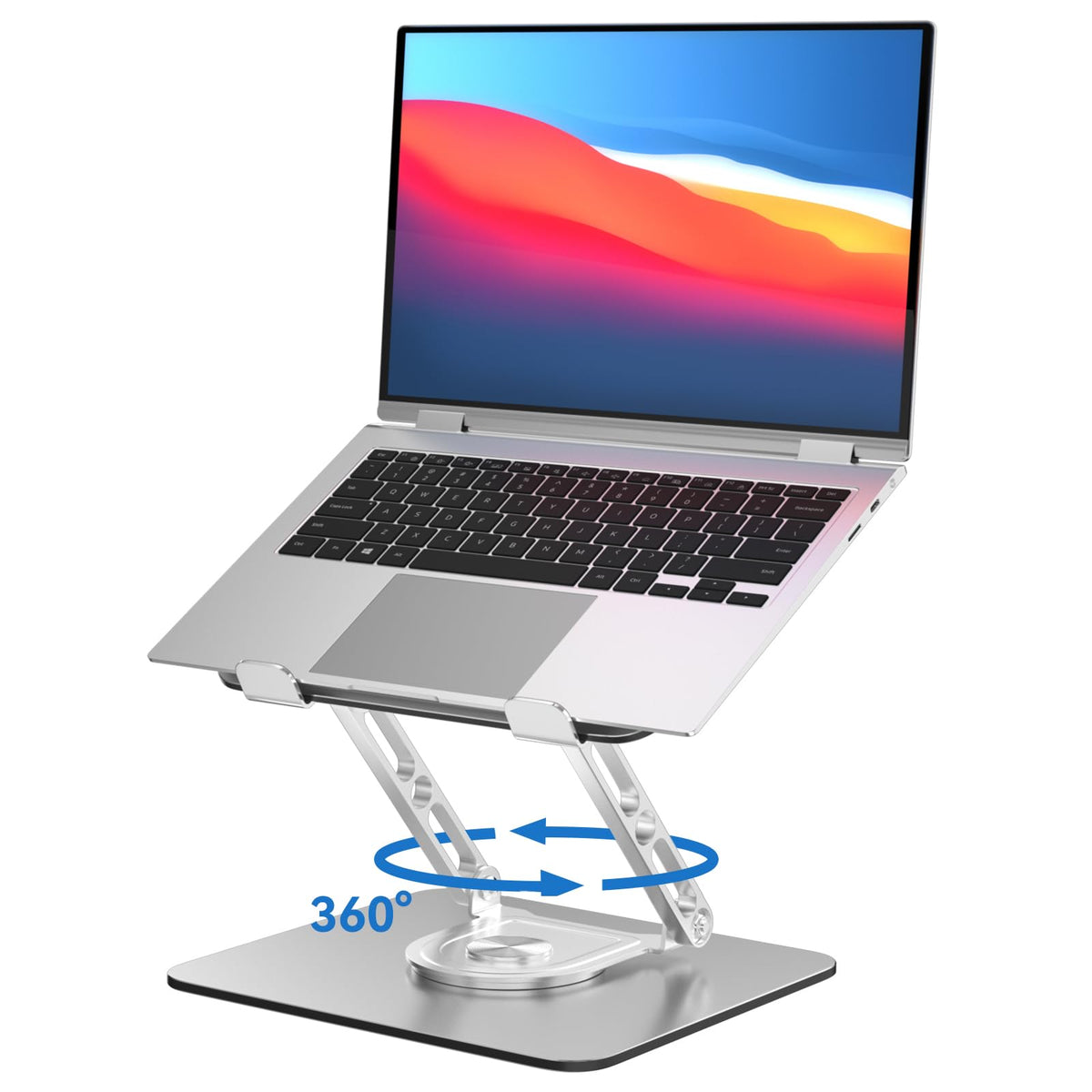 Laptop Stand for Desk Adjustable Computer Stand with 360 Rotating Base Ergonomic Laptop Riser Mount for Desk Foldable Protable Computer Desk Fits with MacBook Pro Air,