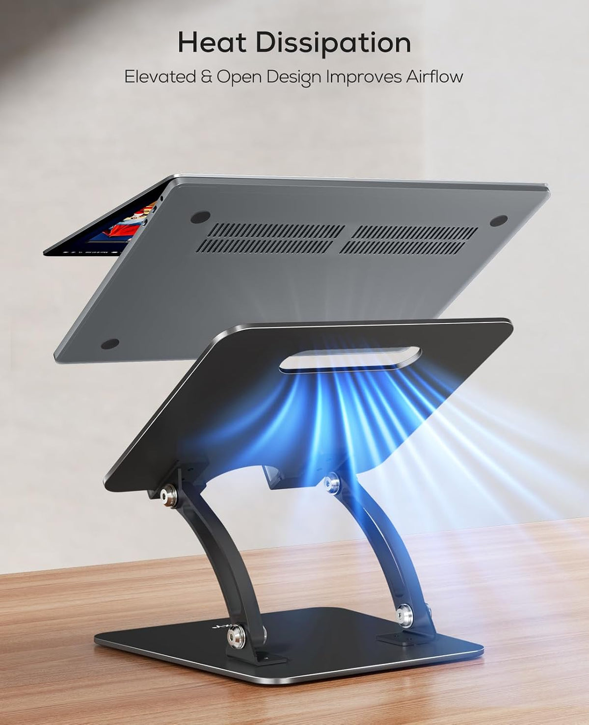 Nulaxy Fully Adjustable Laptop Stand for Desk, Dual Foldable Computer Riser