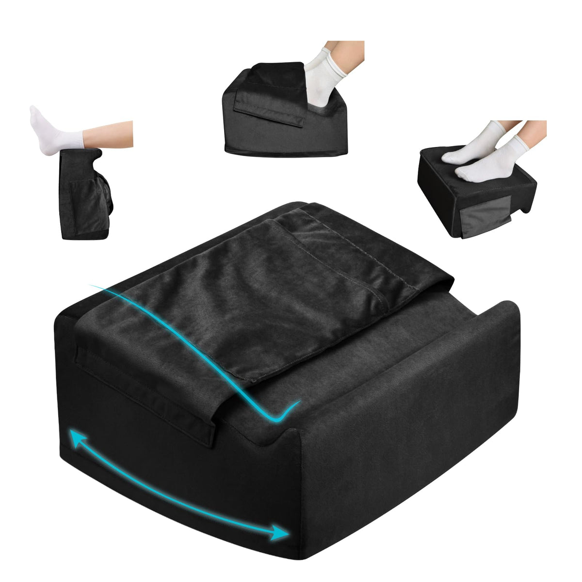 Foot Rest Under Desk with Rocking Base | Gray Velvet