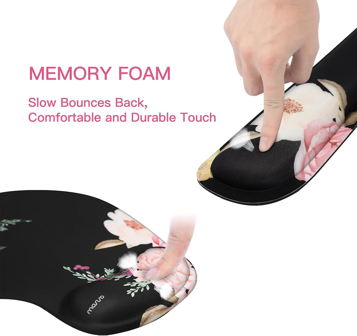 MOSISO Curved Wrist Rest Support for Mouse Pad&Keyboard Set, Black