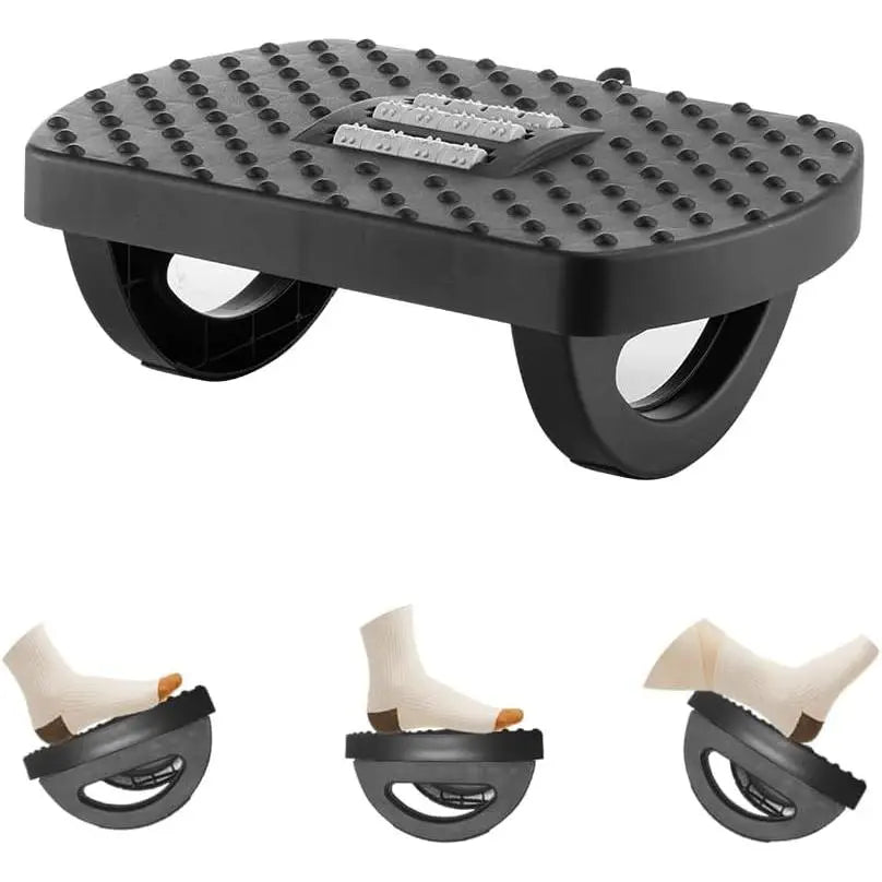 Under Desk Footrest, Foot Rest for Under Desk at Work,  Foot Stool for Office Desks, Small Rocking Footrest with Massage Roller&Portable Handle,  Rest  for