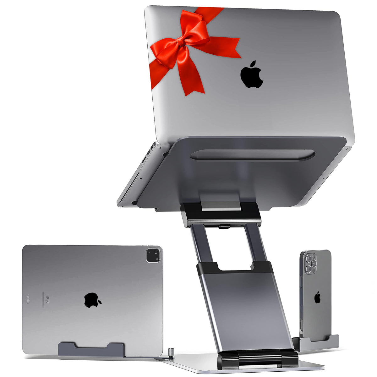 Lifelong Aluminum Adjustable Laptop Stand, Extra Tall 20" Riser, Grey