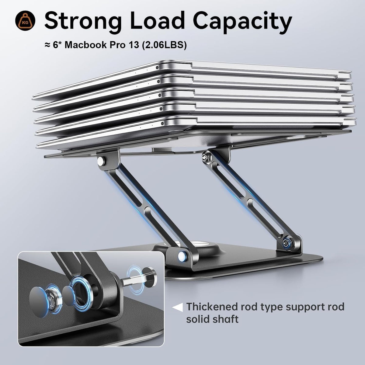 Laptop Stand for desk(360°Rotating),Aluminum laptop Riser for 10-16"Laptops