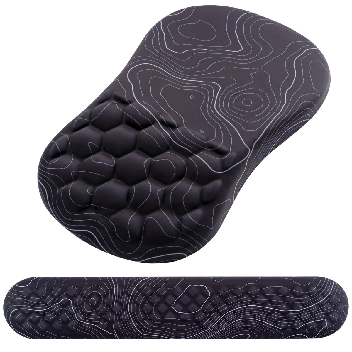 Ergonomic Mouse Pad with Wrist Support and Keyboard Wrist Rest Set
