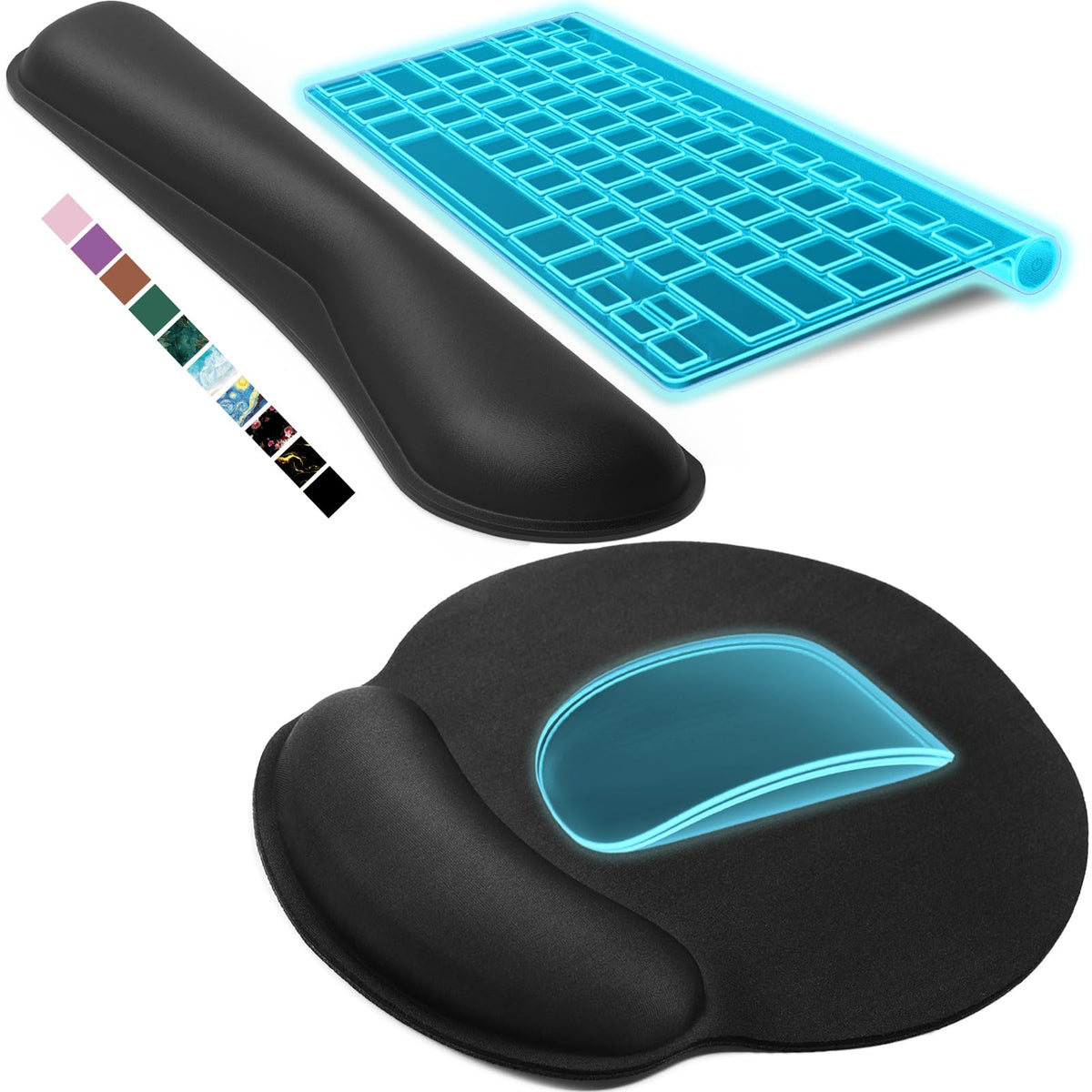 KTRIO Keyboard Wrist Rest & Mouse Pad with Wrist Rest, Black