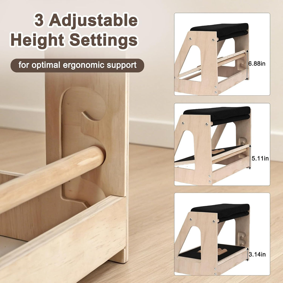 Natheeph Foot Rest Under Desk, Ergonomic Foot Stool with Massage, 4 Height