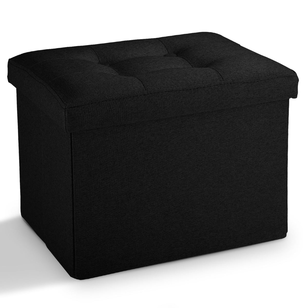 LINMAGCO Ottoman with Storage Small Foot Rest Stool Under Desk Stool Short Folding Footrest for Living Room Bedroom Home Office Dorm Dark Gray 16X12X12IN
