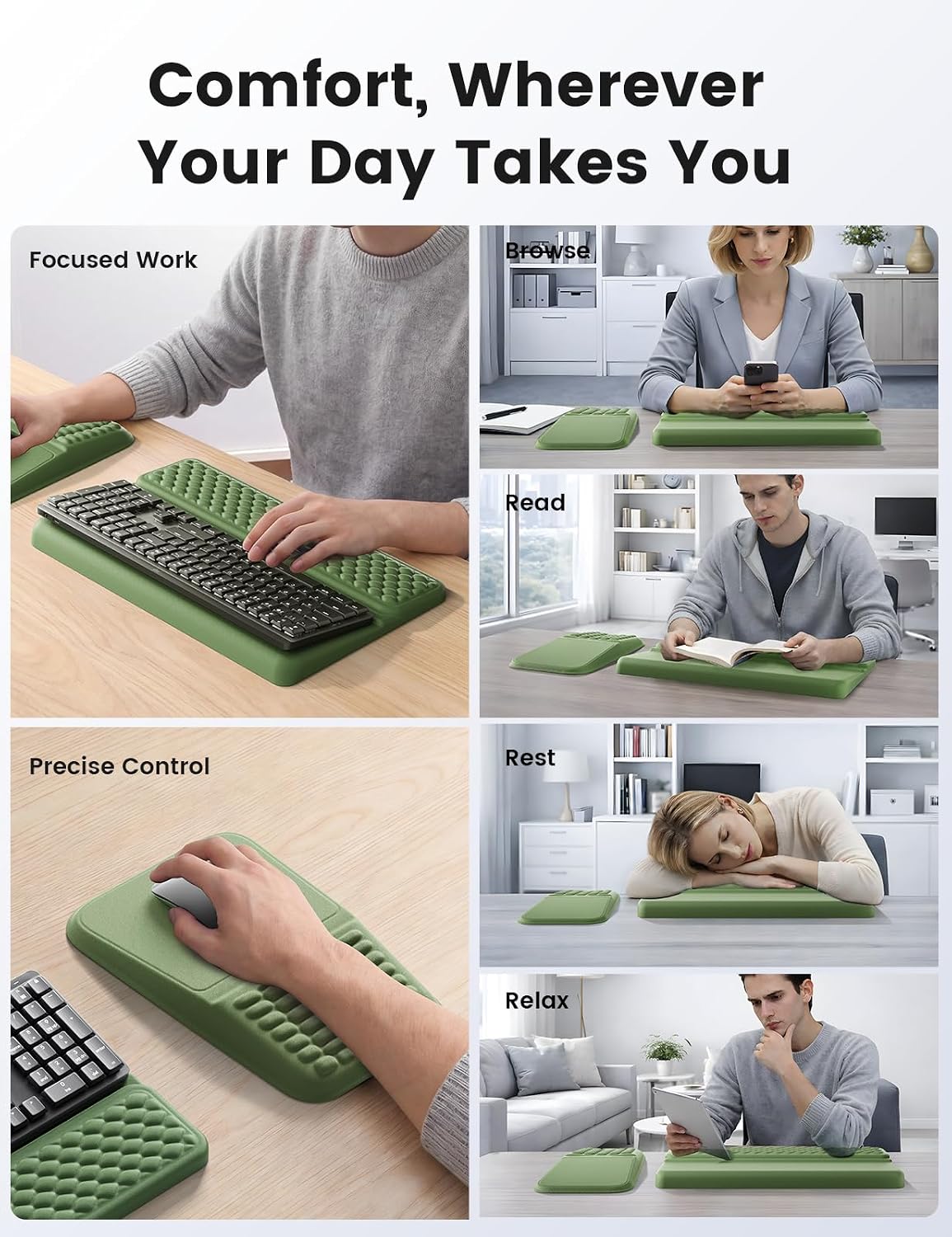 Vaydeer Keyboard Stand and Mouse Pad Set, Soft Memory Foam Wrist Rest