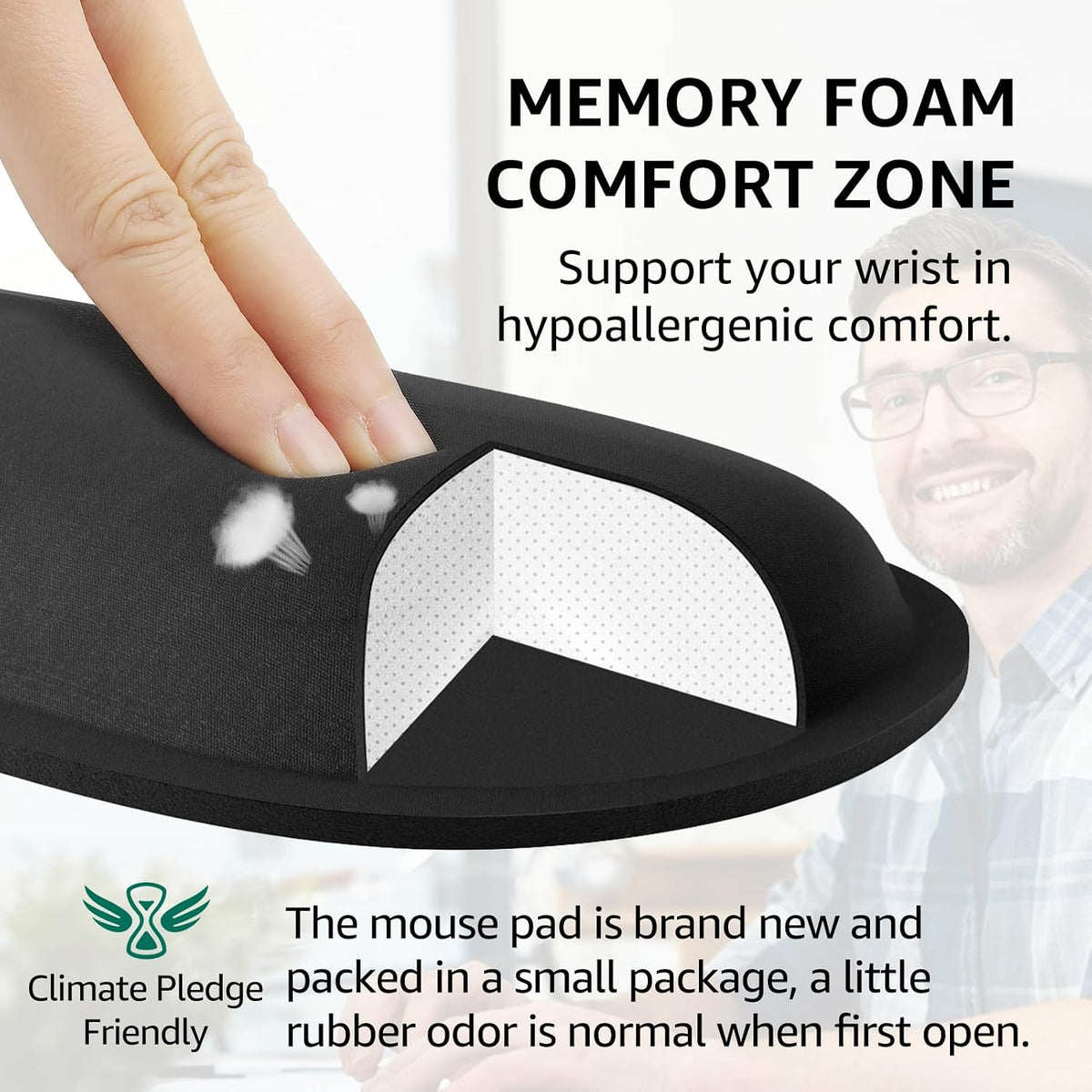 KTRIO Keyboard Wrist Rest & Mouse Pad with Wrist Rest, Black