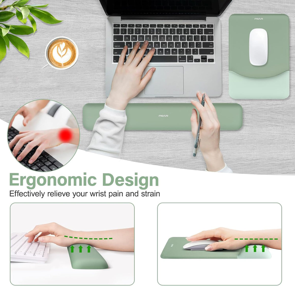 MOSISO Keyboard Mouse Pad Set, Large Gaming Mouse Pad&Keyboard Wrist Rest