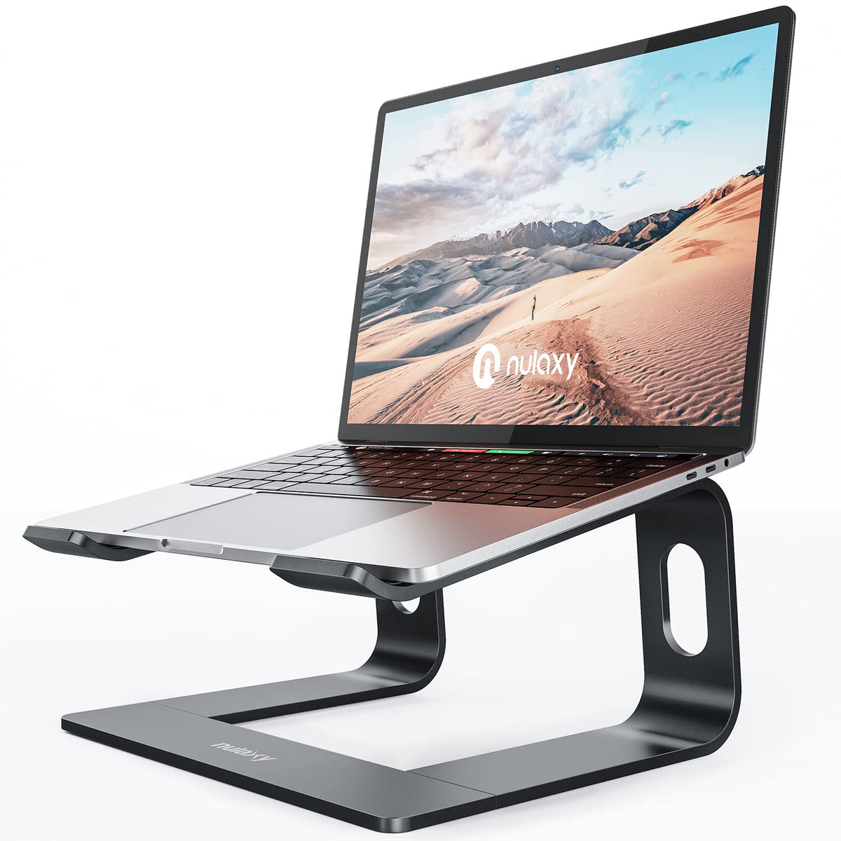 Nulaxy Full Aluminum Laptop Stand, Stable Support to 22 lbs, Open Cooling